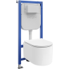 Mexen Sofia WC Concealed Set Pneumatic Frame Tex Air E with Tornado Toilet Bowl and Soft-Close Seat, White - 610930540500TA