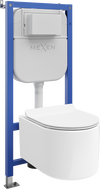 Mexen Sofia WC Concealed Set Pneumatic Frame Tex Air E with WC Bowl Tornado and Soft-Close Seat, White - 610930544000TA