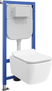 Mexen Stella WC Concealed Kit Pneumatic Frame Tex Air E with Toilet Bowl and Soft-Close Seat, White - 610930680800A