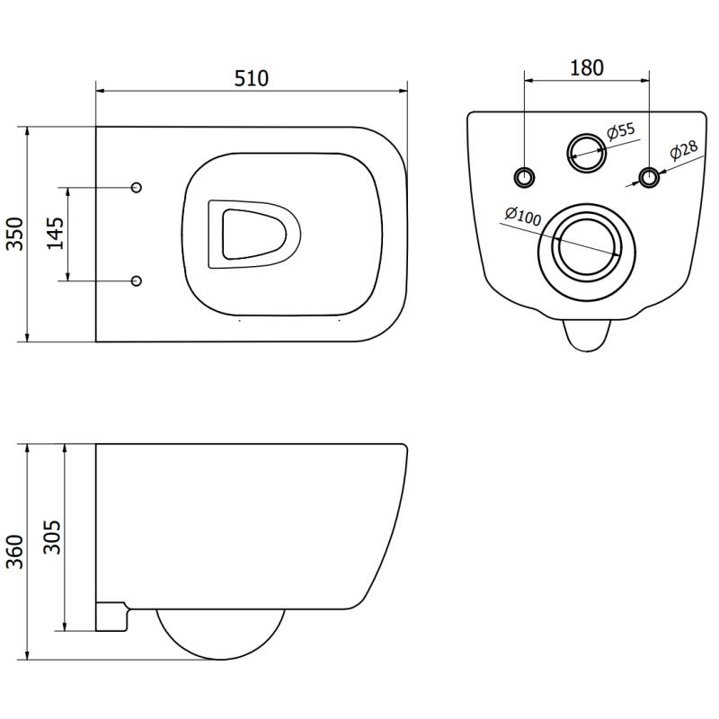 Mexen Stella WC Concealed Kit Pneumatic Frame Tex Air E with Toilet Bowl and Soft-Close Seat, White - 610930680800A