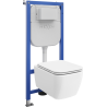 Mexen Stella WC Concealed Cistern Kit Tex E with Toilet Bowl and Soft-Close Seat, White - 610930680900
