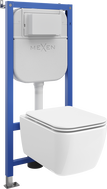 Mexen Stella WC Concealed Cistern Kit Tex E with Toilet Bowl and Soft-Close Seat, White - 610930680900