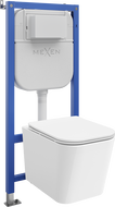 Mexen Teo WC Concealed Set Tex E Frame with Tornado Bowl and Soft Close Seat, White - 610930850600T