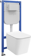 Mexen Teo WC Concealed Set Pneumatic Frame Tex Air E with Tornado Toilet Bowl and Soft-Close Seat, White - 610930850700TA