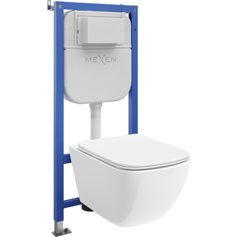 Mexen Timo WC Concealed Set Tex E Frame with Tornado Bowl and Soft-Close Seat, White - 610930650200T