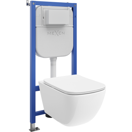 Mexen Timo WC Concealed Set Tex E Frame with Tornado Bowl and Soft-Close Seat, White - 610930650200T