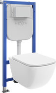 Mexen Timo WC Concealed Set with Pneumatic Frame Tex Air E, Tornado WC Bowl, and Soft-Close Seat, White - 610930650200TA