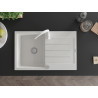 Mexen Bruno 1-bowl Granite Sink with Drainer and Telma Kitchen Faucet, White - 6513-20-670200-20
