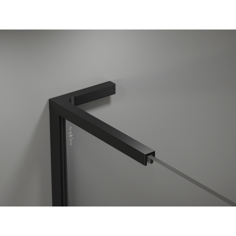 Mexen Kioto L Walk-in Shower Screen 90 x 200 cm, Ombre Black 8 mm, Black - 800-080-103-70-76 - 800-090-103-70-76