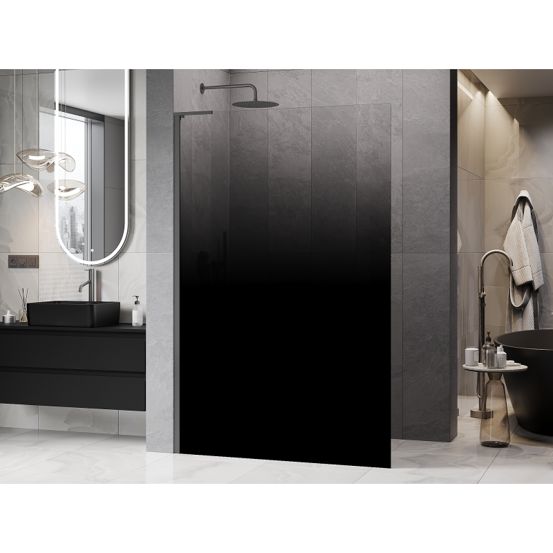 Mexen Kioto L Walk-in Shower Wall 80 x 200 cm, Black Ombre 8 mm, Gun Metal - 800-080-103-95-76