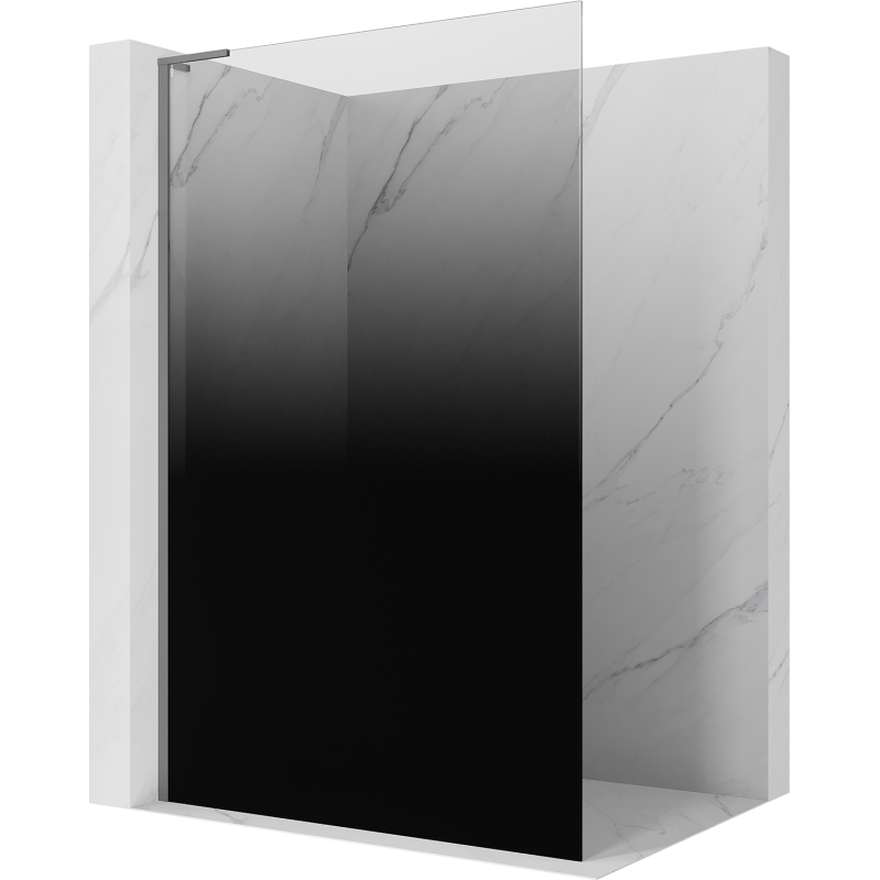 Mexen Kioto L Walk-in Shower Wall 80 x 200 cm, Black Ombre 8 mm, Gun Metal - 800-080-103-95-76
