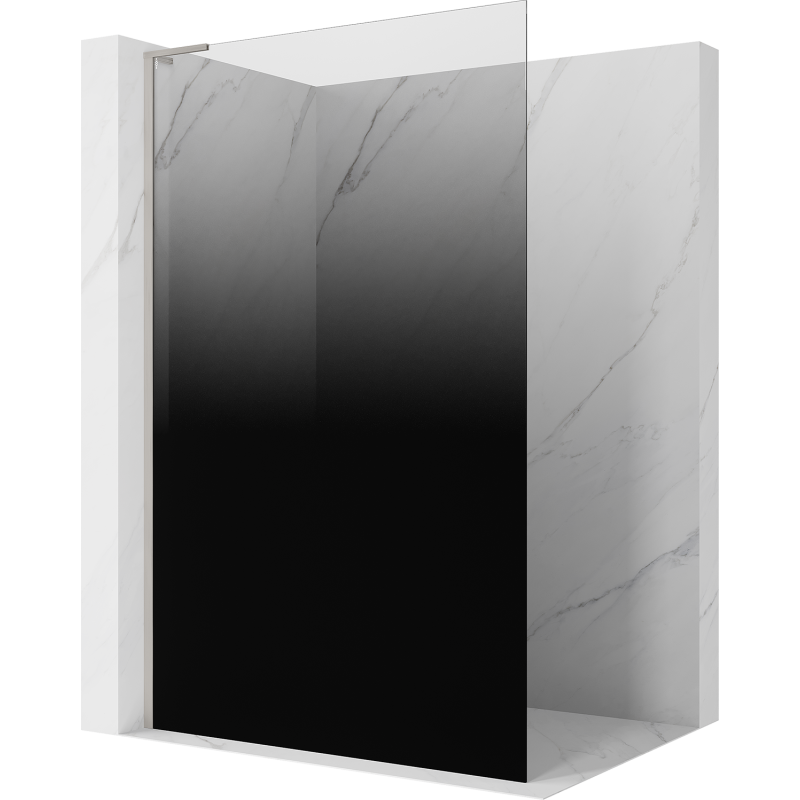 Mexen Kioto L Walk-in Shower Wall 90 x 200 cm, Black Ombre 8 mm, Brushed Nickel - 800-090-103-97-76