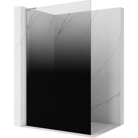Mexen Kioto L Walk-in shower wall 100 x 200 cm, black ombre 8 mm, brushed nickel - 800-100-103-97-76