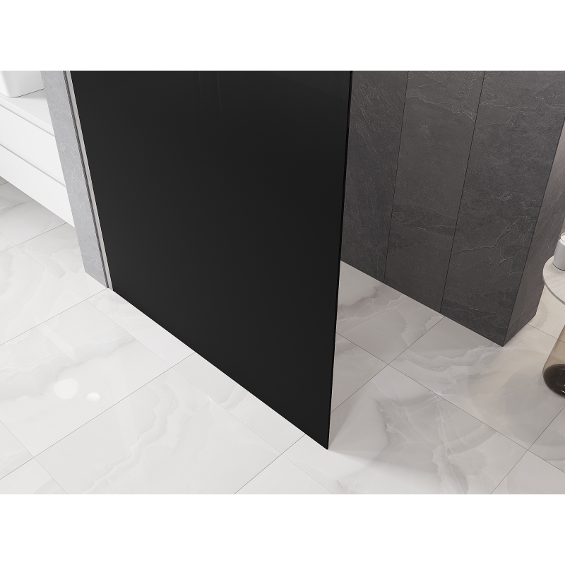 Mexen Kioto L Walk-in Shower Wall 110 x 200 cm, Black Ombre 8 mm, Brushed Nickel - 800-110-103-97-76