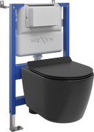 Mexen Carmen WC Concealed Set Tex Air XS-F with Tornado Bowl and Soft-Close Seat, Black Matte - 610830880185TA