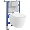 Mexen Carmen WC Concealed Set with Tex Air XS-F Pneumatic Frame, Tornado WC Bowl, and Soft-Close Seat, White - 610830880200TA