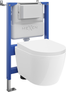 Mexen Carmen WC Concealed Set with Tex Air XS-F Pneumatic Frame, Tornado WC Bowl, and Soft-Close Seat, White - 610830880200TA