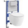 Mexen Carmen concealed WC set Tex Air XS-F pneumatic frame with Tornado WC bowl and soft-close seat, white - 610830880300TA