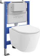Mexen Carmen concealed WC set Tex Air XS-F pneumatic frame with Tornado WC bowl and soft-close seat, white - 610830880300TA