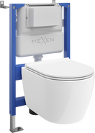Mexen Carmen WC Concealed Set Tex Air XS-F with Pneumatic Frame, Toilet Bowl, and Soft-Closing Seat, White - 610830880500A
