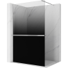 Mexen Kioto+ shower wall with shelf Walk-in 80 x 200 cm, black ombre 8 mm, chrome - 800-080-121-01-76