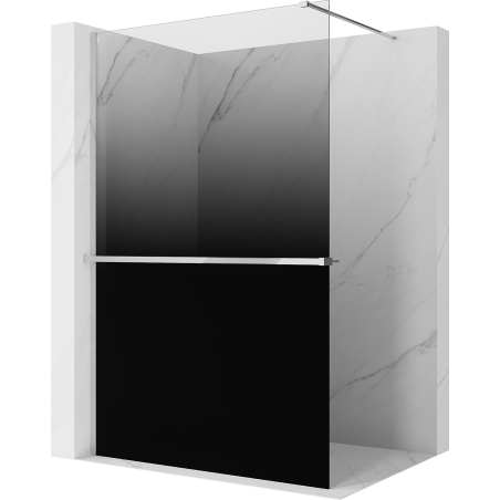 Mexen Kioto+ shower wall with shelf Walk-in 90 x 200 cm, black ombre 8 mm, chrome - 800-090-121-01-76
