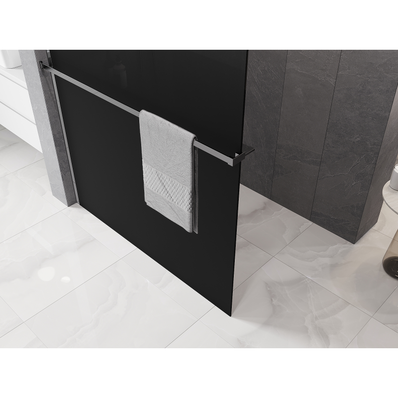 Mexen Kioto+ shower wall with shelf Walk-in 100 x 200 cm, black ombre 8 mm, chrome - 800-100-121-01-76