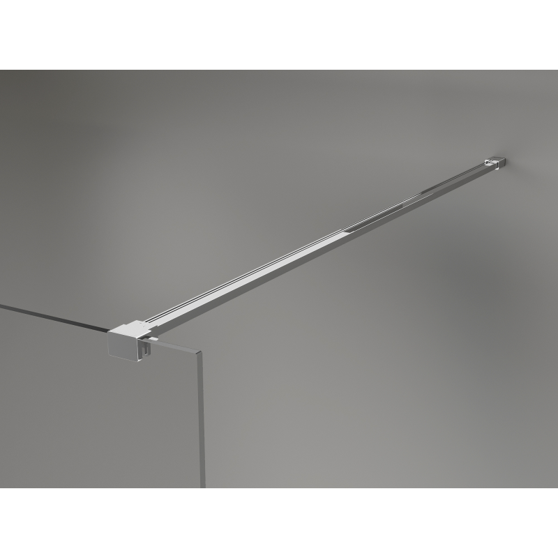 Mexen Kioto+ shower wall with shelf Walk-in 120 x 200 cm, black ombre 8 mm, chrome - 800-120-121-01-76