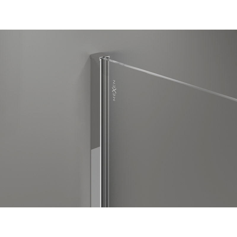 Mexen Kioto+ shower wall with shelf Walk-in 140 x 200 cm, ombre black 8 mm, chrome - 800-140-121-01-76