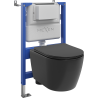 Mexen Carmen WC Concealed Frame Set Tex Air XS-F with Tornado Bowl and Soft-Close Seat, Black Matte - 610830881085TA