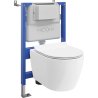 Mexen Carmen WC Concealed Cistern Set with Pneumatic Frame Tex Air XS-F with Tornado WC Bowl and Soft-Close Seat, White