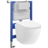 Mexen Lena WC Concealed Set Pneumatic Frame Tex Air XS-F with Toilet Bowl and Soft-Close Seat, White - 610830220200A