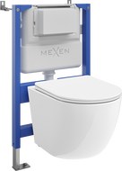 Mexen Lena Concealed Toilet Set with Tex Air XS-F Pneumatic Frame, Toilet Bowl, and Soft-Close Seat, White - 610830220300A