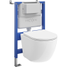 Mexen Lena WC Concealed Set Pneumatic Frame Tex Air XS-F with Tornado WC Bowl and Soft-Close Seat, White - 610830220300TA