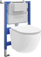 Mexen Lena Tex Air XS-F Pneumatic Frame Concealed WC Set with Toilet Bowl and Soft-Close Seat, White - 610830220500A