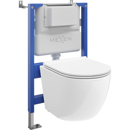 Mexen Lena WC In-Wall Installation Set Tex Air XS-F with Tornado Toilet Bowl and Soft-Close Seat, White - 610830220500TA