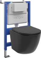 Mexen Lena WC Concealed Set Pneumatic Frame Tex Air XS-F with WC Bowl and Soft-Close Seat, Black Matte - 610830221085A