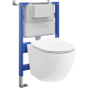 Mexen Lena WC Concealed Set Tex Air XS-F with Pneumatic Frame, Toilet Bowl, and Soft-Close Seat, White - 610830224000A
