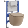Mexen Lena WC Concealed Kit Tex Air XS-F Pneumatic Frame with Toilet Bowl and Soft-Close Seat, Matte Cappuccino - 610830224064A