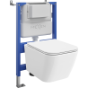 Mexen Madox WC Concealed Set Pneumatic Frame Tex Air XS-F with WC Bowl and Soft-Close Seat, White - 610830154000A