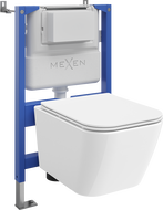 Mexen Madox WC Concealed Set Pneumatic Frame Tex Air XS-F with WC Bowl and Soft-Close Seat, White - 610830154000A