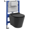 Mexen Rico WC Concealed Set Tex Air XS-F with Pneumatic Frame, Tornado WC Bowl, and Soft-Close Seat, Matte Black