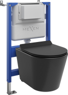 Mexen Rico WC Concealed Set Tex Air XS-F with Pneumatic Frame, Tornado WC Bowl, and Soft-Close Seat, Matte Black