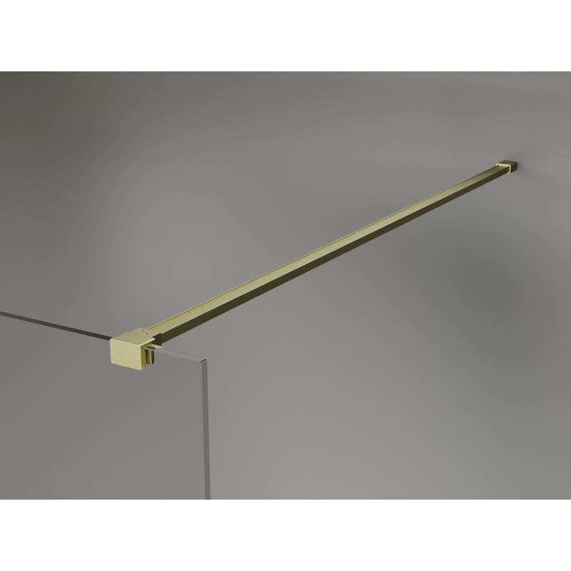 Mexen Kioto+ shower wall with shelf Walk-in 90 x 200 cm, ombre black 8 mm, brushed gold - 800-090-121-55-76