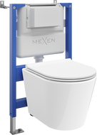 Mexen Rico WC Concealed Set Tex Air XS-F Pneumatic Frame with Tornado WC Bowl and Soft-Close Seat, White - 610830720300TA
