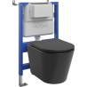 Mexen Rico WC Concealed Set Tex Air XS-F with Tornado Rimless Toilet Bowl and Soft-Close Seat, Matte Black - 610830721085TA