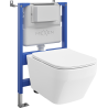 Mexen Riva concealed WC set with pneumatic frame Tex Air XS-F with WC bowl Tornado and soft-closing seat, white - 610830630200TA