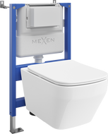 Mexen Riva concealed WC set with pneumatic frame Tex Air XS-F with WC bowl Tornado and soft-closing seat, white - 610830630200TA