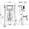 Mexen Riva concealed WC set with pneumatic frame Tex Air XS-F with WC bowl Tornado and soft-closing seat, white - 610830630200TA