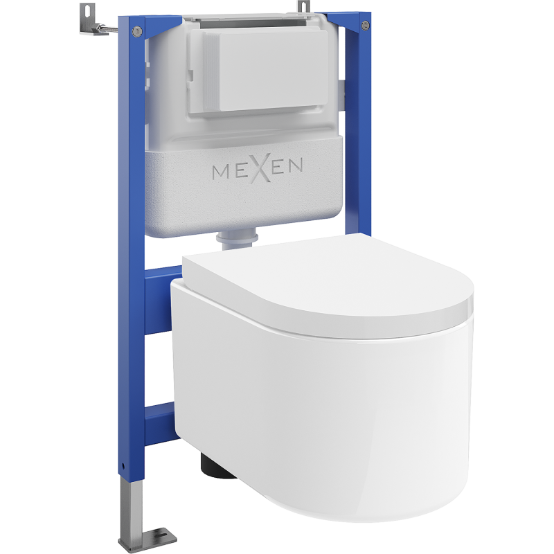 Mexen Sofia WC Concealed Set Pneumatic Frame Tex Air XS-F with WC Bowl and Soft-Close Seat, White - 610830540200A